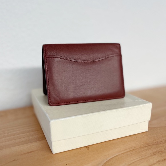 RARE Leather LOUIS VUITTON Bifold Compact Wallet Cardholder in Wine - Picture 5 of 7